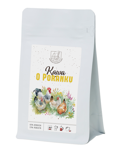 paczka kawy o poranku